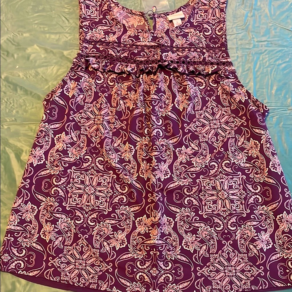 Clear out! Merona Purple Paisley Sleeveless Blouse